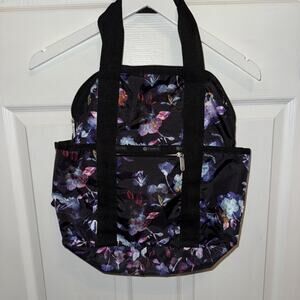 LeSportsac Double Trouble Backpack Black Floral
